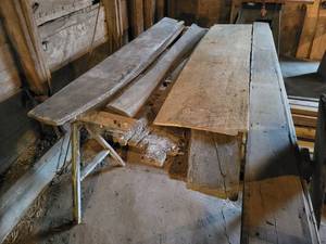 lot 8 image: Large Lot of Rough Sawn Lumber  Barnwood - 11 Pieces - Most are 1 Thick - Up to 9 Long - See Description
