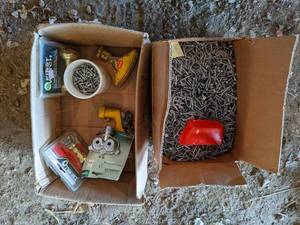 lot 86 image: Huge Lot of Zinc Coated Screws, Wire Rope Thimbles and More