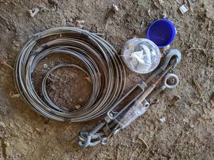 lot 88 image: Lot of Wire Rope, Wire Rope Thimbles and Large Turnbuckles