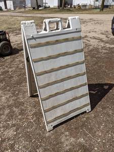 lot 24 image: Nice Plastic Weighted A-Frame Sign - Uses 5 Letters - 45 x 24 - NO LETTERS INCLUDED