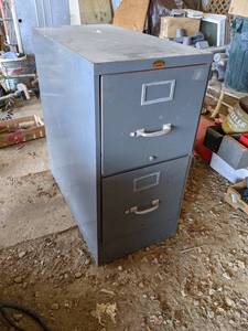 lot 110 image: 2- Drawer Steel File Cabinet - 28-12 x 15 x 30-12 Tall