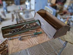 lot 23 image: Lot of 12 Drive Sockets up to 1-14 - Mostly Thorsen and Wright - Includes Kennedy Toolbox