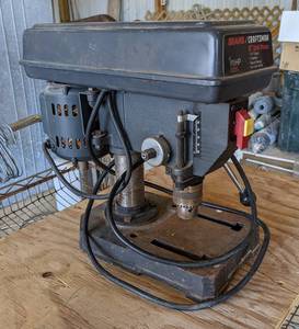 lot 19 image: Craftsman 12 110V Drill Press - Could Easily Put a longer pipe on - Works Well
