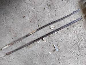 lot 123 image: Pair of Solid Steel Pry Bars - Each is about 48 Long