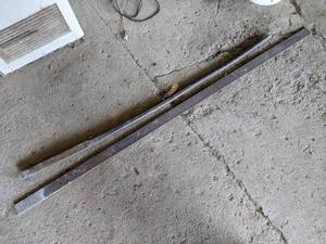 lot 124 image: Solid Steel Pry Bar (60) and 71 x 2 x 38 Steel Flat Bar