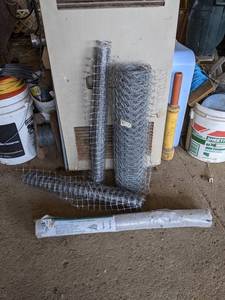 lot 134 image: 28 x 84 Aluminum Screen, 24 Chicken Wire and (2) Small Rolls of Poly 24 Chicken Wire