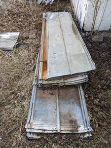 lot 14 image: Large Lot of Recovered Barn Tin Sheets - 32 Pieces  - About 637 sqft - See Description