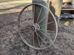 lot 140 image: Antique Steel Wheel - About 39 Diameter