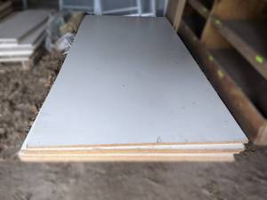 lot 188 image: (3) Sheets of Laminated Particle Board - Some Corner and Side Damage - Each is about 98 x 46-12 x 34