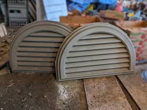 lot 201 image: Pair of Tan Gable Vents (Vinyl) 32 x 20
