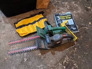 lot 213 image: Pair of Electric Hedge Trimmers (Black & Decker) and (Weed Eater) and More
