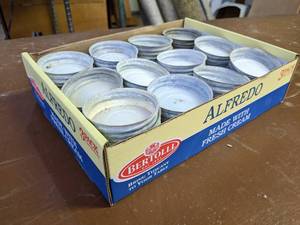 lot 253 image: Lot of (48) Antique Zinc Canning Lids