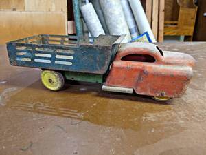 lot 295 image: Early Stamped Steel Truck - Measures about 12 Long