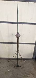 lot 30A image: Antique Lightning Rod w Purple Clear Electra Ball - 58 Tall