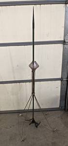 lot 95A image: Antique Lightning Rod w Purple Clear Electra Ball - 58 Tall