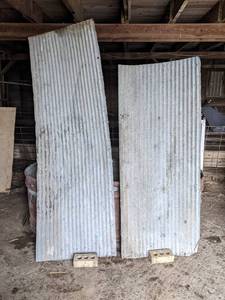 lot 367 image: (2) Sheets of Corrugated Tin Sheets - 64 tall x  27 wide, 76 tall x 27 wide