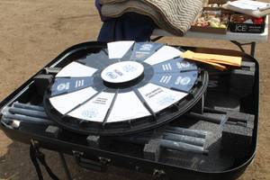 lot 47 image: Fox Sports North Grand Casino Mille Lacs Hinkley Prize Wheel, Plastic Carry Case