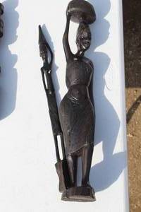 lot 69 image: Lot of (2) Carved Figurines - Women Gatherers
