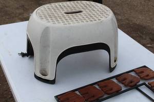 lot 89 image: Lot of (2) Plastic Stackable Step Stools
