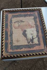 lot 92 image: Ornate Framed Wall Art - Africa Theme
