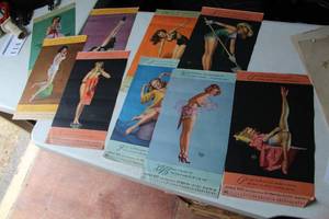 lot 113 image: Vintage 9-page Pinup Calendar by Earl Moran