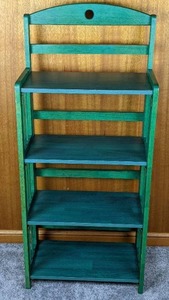 Folding Four-Tier Book Shelf, Bluish-Green