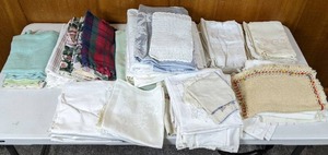 Assorted Linens, Table Runners, Napkins, Pot Holder, and More