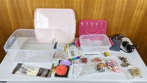 Arts & Crafts Supplies with Storage Totes Brushes, Stencils, Needles, Sewing Foot Pedal and More