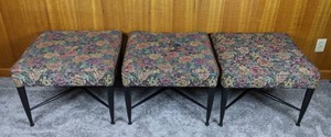 Set of 3 Matching Upholstered Foot Stools