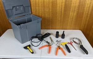 Dog Grooming Supplies and Storage Box Clippers, Scissors, Brushes and More