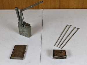Vintage Chinese Pipe, Metal Chopsticks, and Metal Cigarette Holder