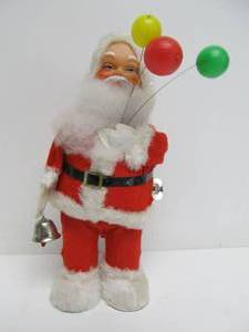 Working Vintage SANTA Claus wBalloons Windup Toy