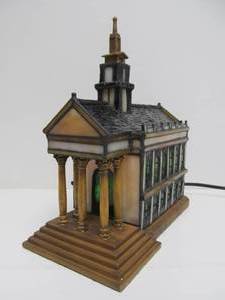 Lighted Stained Glass Church Lamp