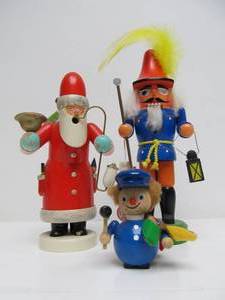 Group of German Wooden Items - Smoker Doll, Nutcracker etc