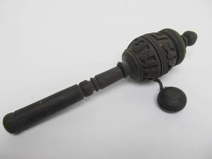 Vintage Carved Wooden Tibetan Prayer Wheel