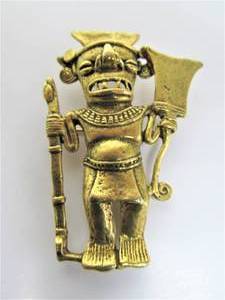 Large Highly Detailed MMA Metropolitan Museum of Art AztecMayan Brooch Pin