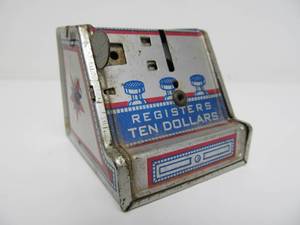 Vintage Chein Company Dime Register Tin Litho Bank