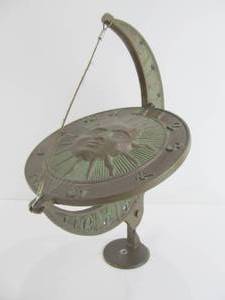Signed Cast Metal Whitehall Products Sund Dial  Moon Dial
