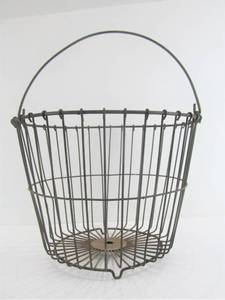 Large Primitive Antique Wire Basket