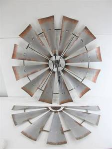 Large Metal Windmill Wall Decor &amp Clock