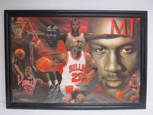 Large Framed MICHAEL JORDAN Textured Art Print