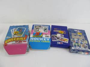 4 Boxes Full of Baseball &amp Hockey Card Packs