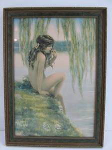 Original 1920s Art Nouveau Framed Print by Bessie Pease Gutmann - Symphony