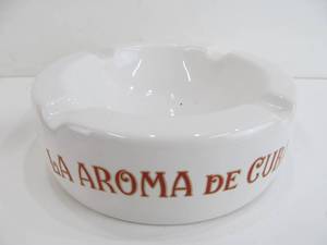 Large Ceramic La Aroma De Cuba Advertising Cigar Ashtray