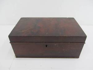 Antique 19th Century Wood Box wVintage Art Supplies