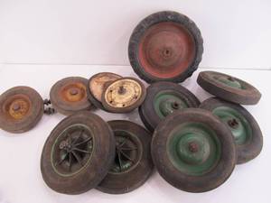 Lot of Old Vintage Pedal Car etc Wheels