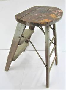 Vintage Folding wooden Step Ladder Stool