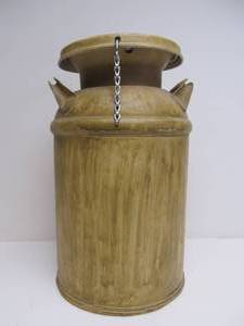 Painted Vintage Steel Milk Can