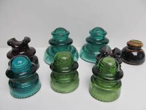Group of Antique Glass etc Insulators