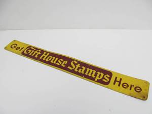 Orig Vintage 1950s-60s GIFT HOUSE STAMPS Tin Door Sign